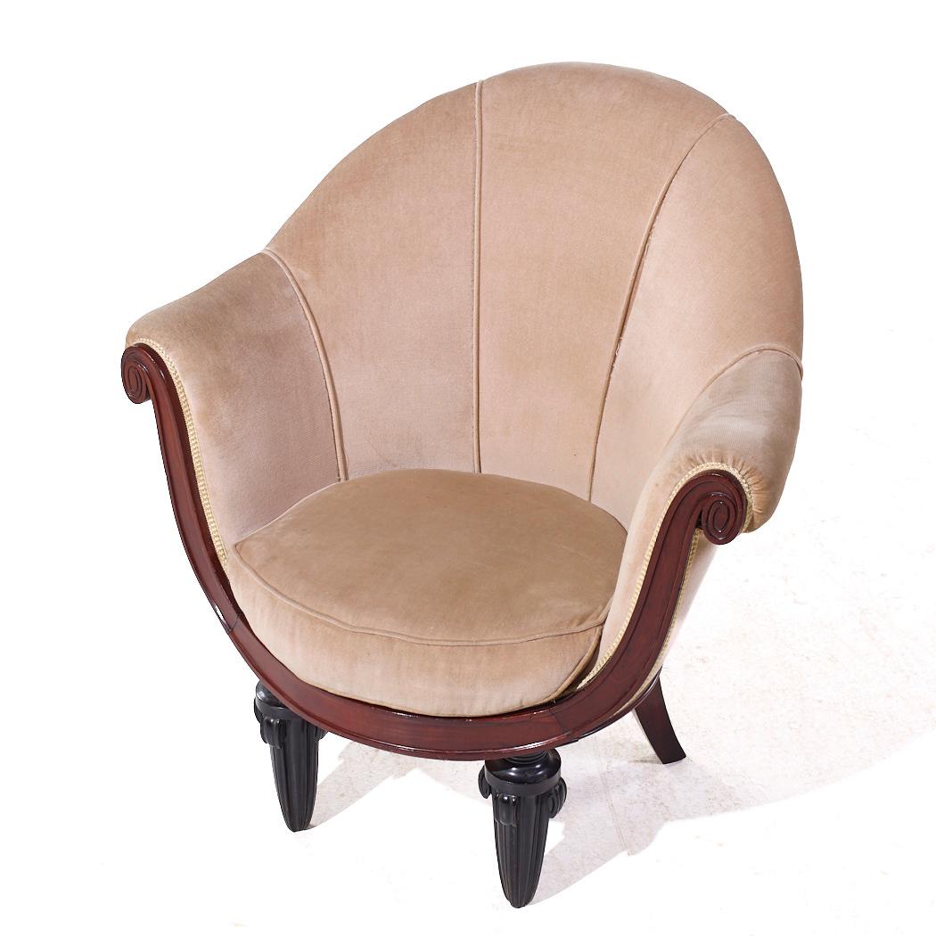 Maurice Dufrêne French Mahogany Art Deco Lounge Chair For Sale 4