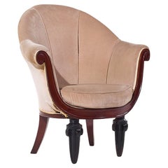 Maurice Dufrêne Französisch Mahagoni Art Deco Lounge Stuhl