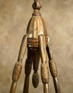 Maurice Dufrene Gilt Bronze and Daum Glass Ceiling Fixture