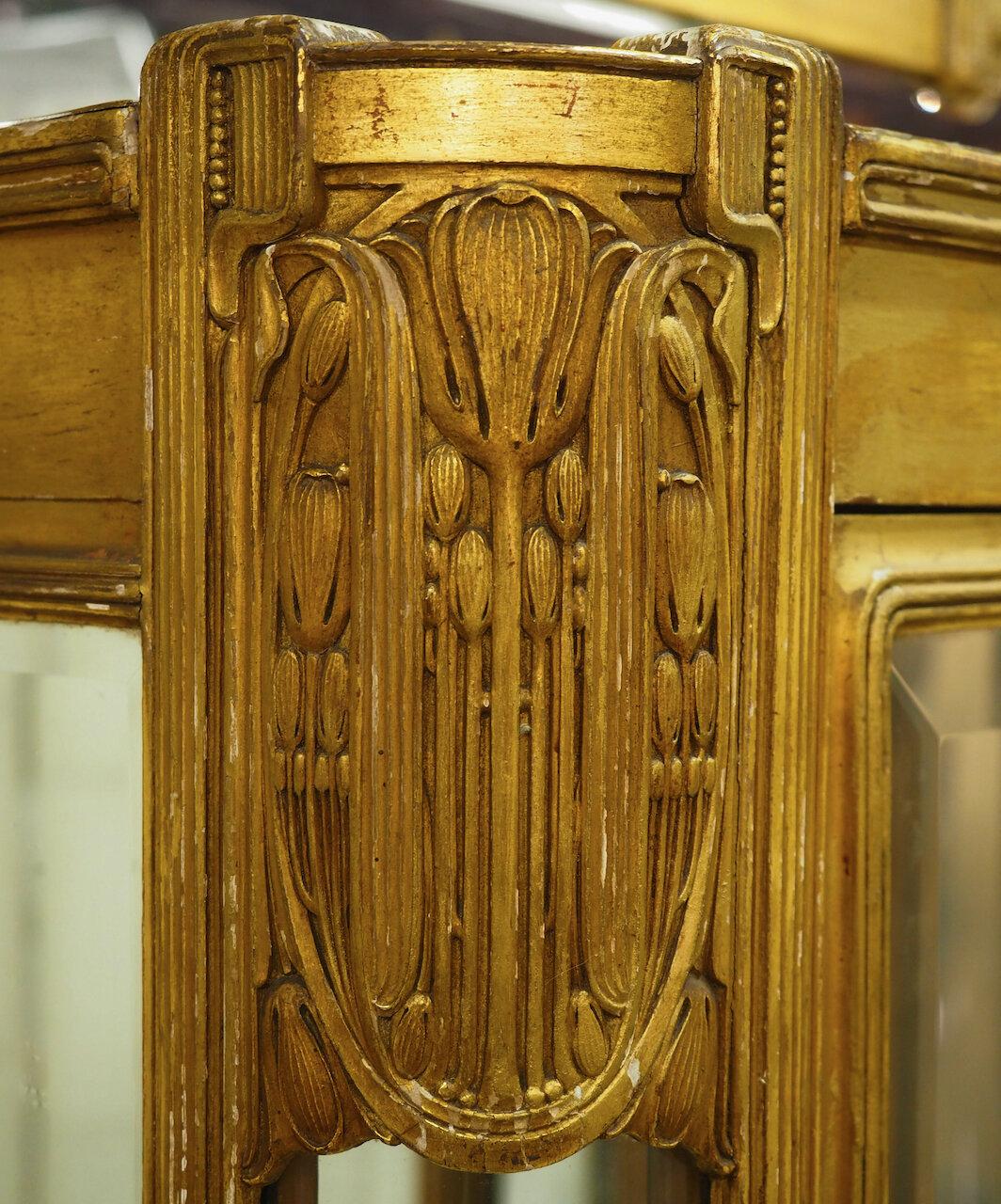 Art Deco Maurice Dufrene Gilt Sculpted Vitrine For Sale