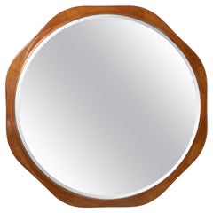 Maurice Dufrene Large Cherrywood and Burr Walnut Mirror, France circa 1930