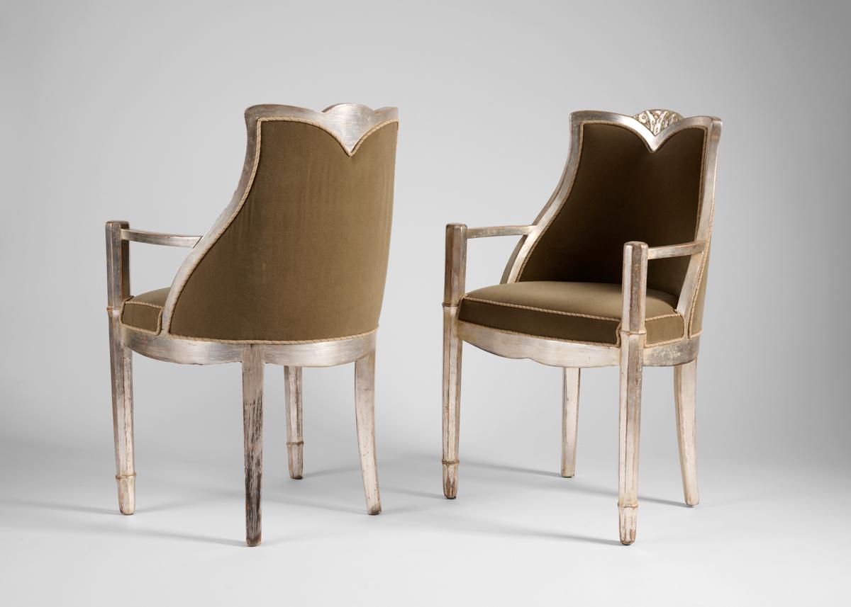 Early 20th Century Maurice Dufrène, Pair of Art Deco Armchairs, France, 1925 For Sale