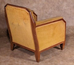Maurice Dufrene pair of Cubist-inspired club chairs