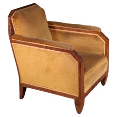Antique Maurice Dufrene pair of Cubist-inspired club chairs