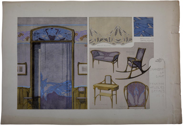 Lady's Room, Set of 4 Lithographs, 1906 - Art Nouveau Print by Maurice Dufrêne