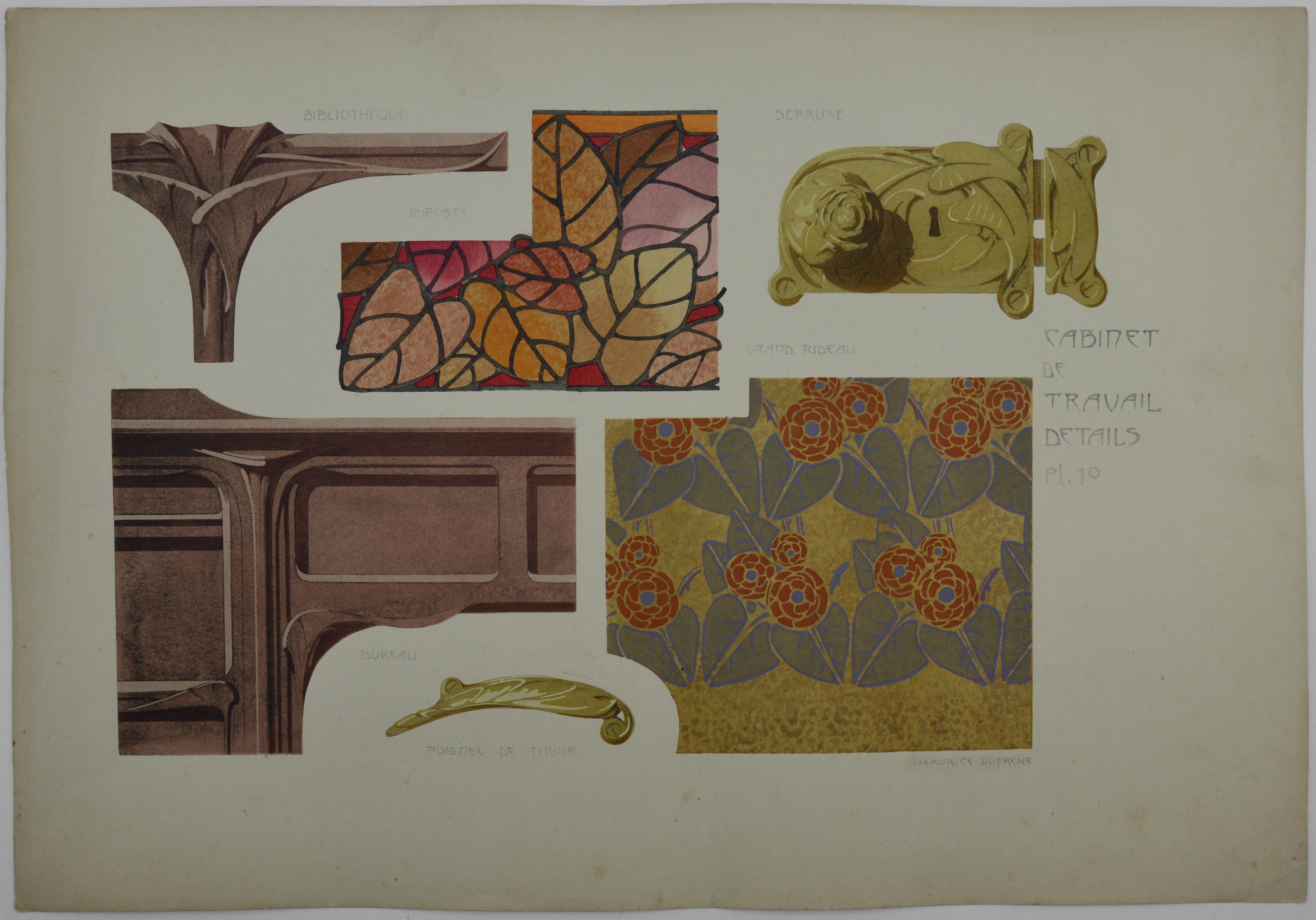 Maurice Dufrene, Study, 3 Lithographs, 1906 - Art Nouveau Print by Maurice Dufrêne