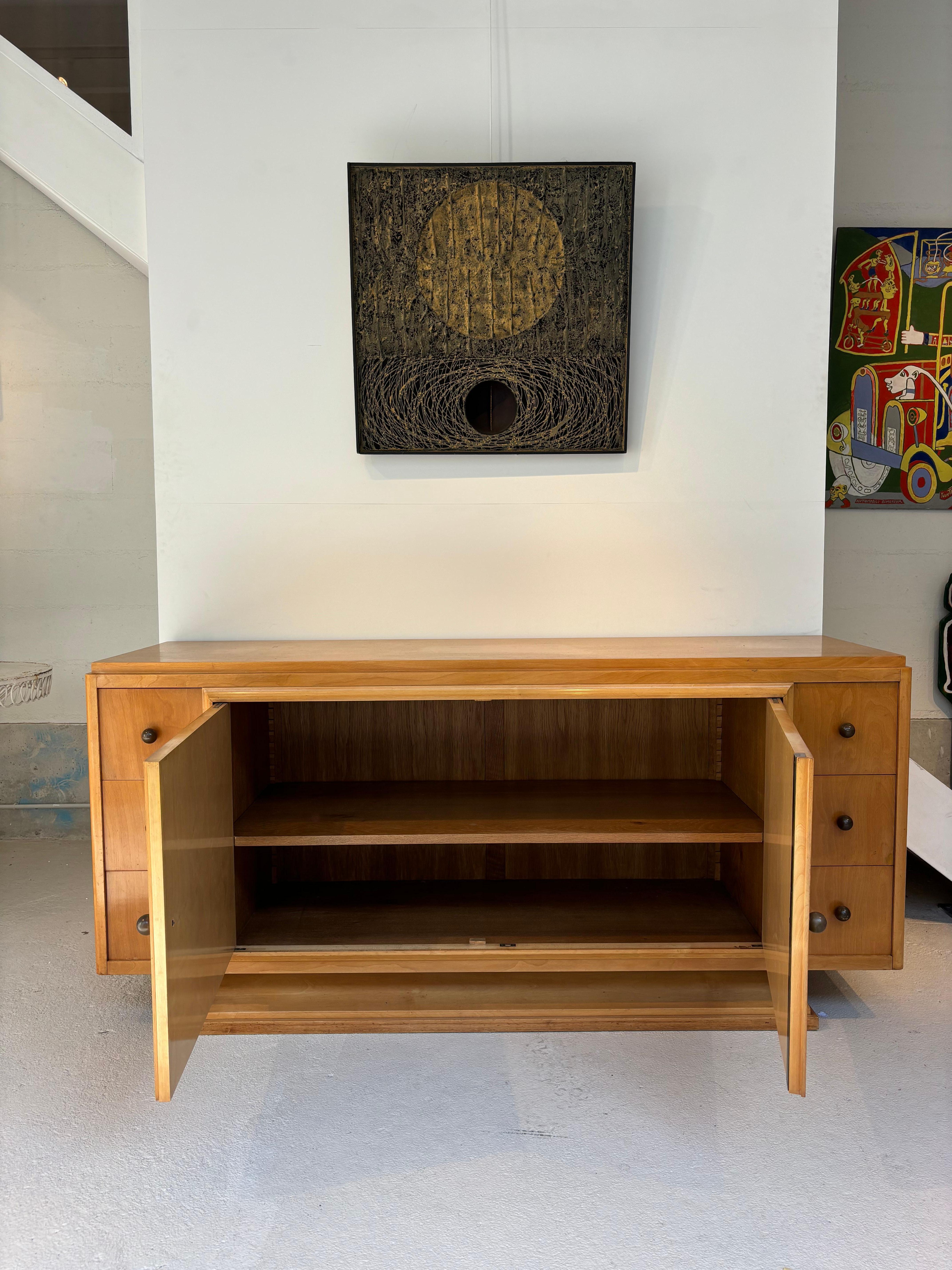 Brass Maurice Dufrêne Sideboard, spécial order For Sale