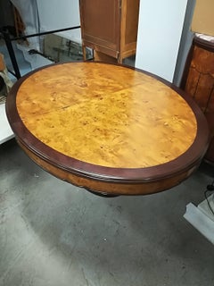 Maurice Dufrene Walnut Burl and Amaranth Wood Dining Table, circa 1925