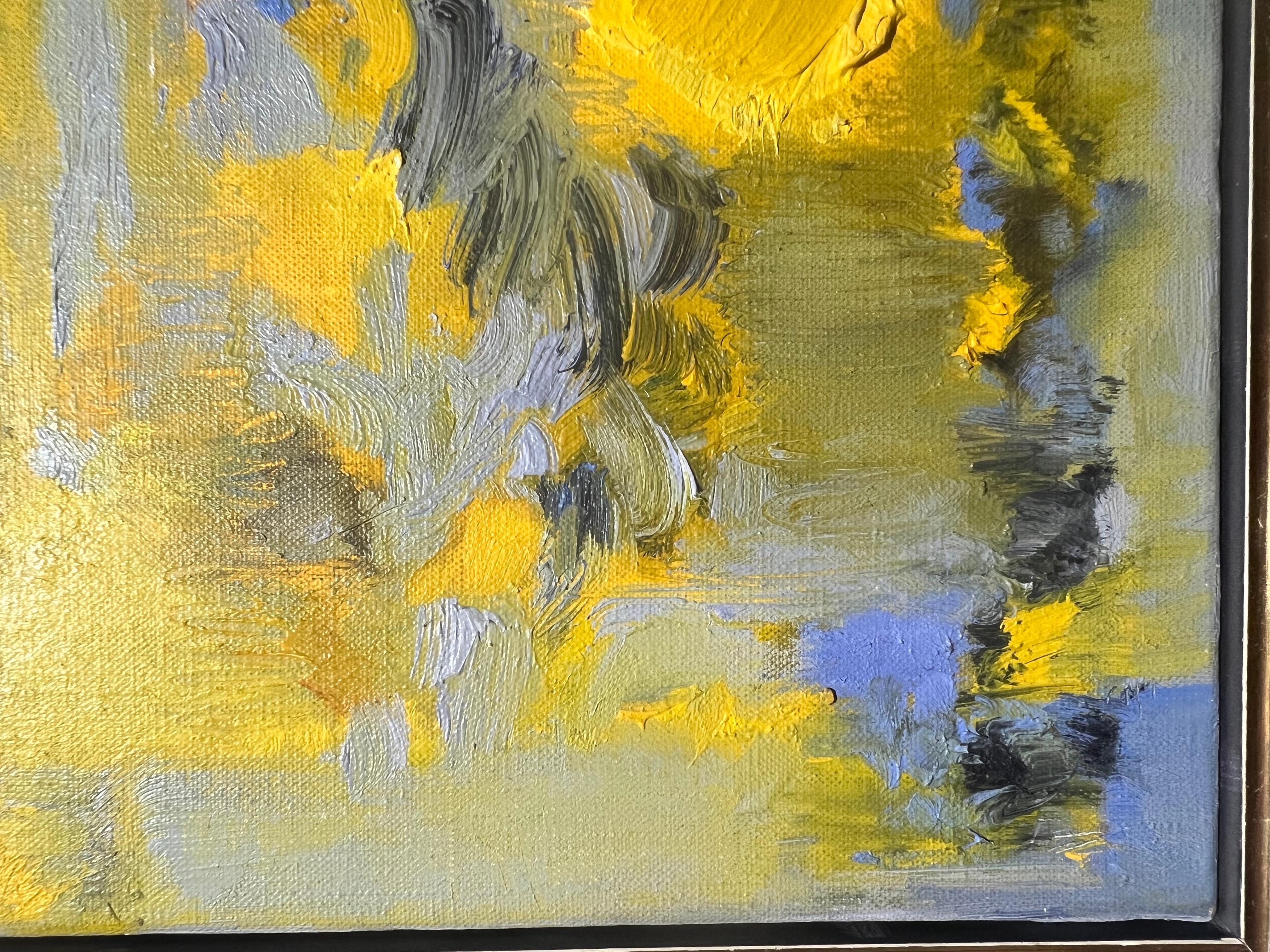 Pintura Abstracta Francesa Colorista de los Años 60  