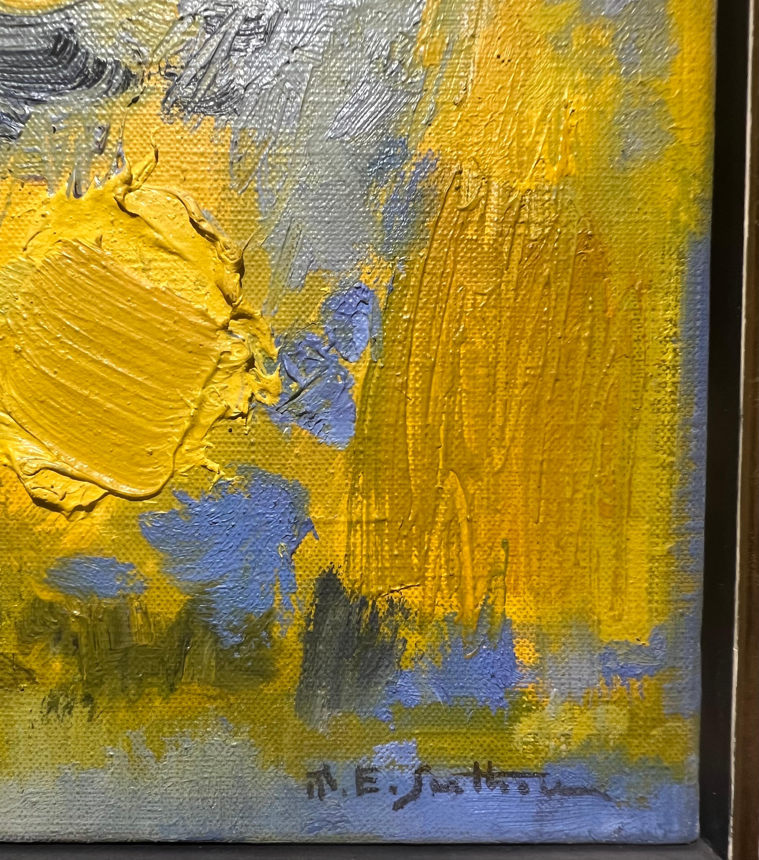 Pintura Abstracta Francesa Colorista de los Años 60  