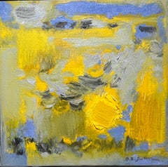 1960’s Abstract French Colorful Painting "ETANG AFFUT DU SOIR"
