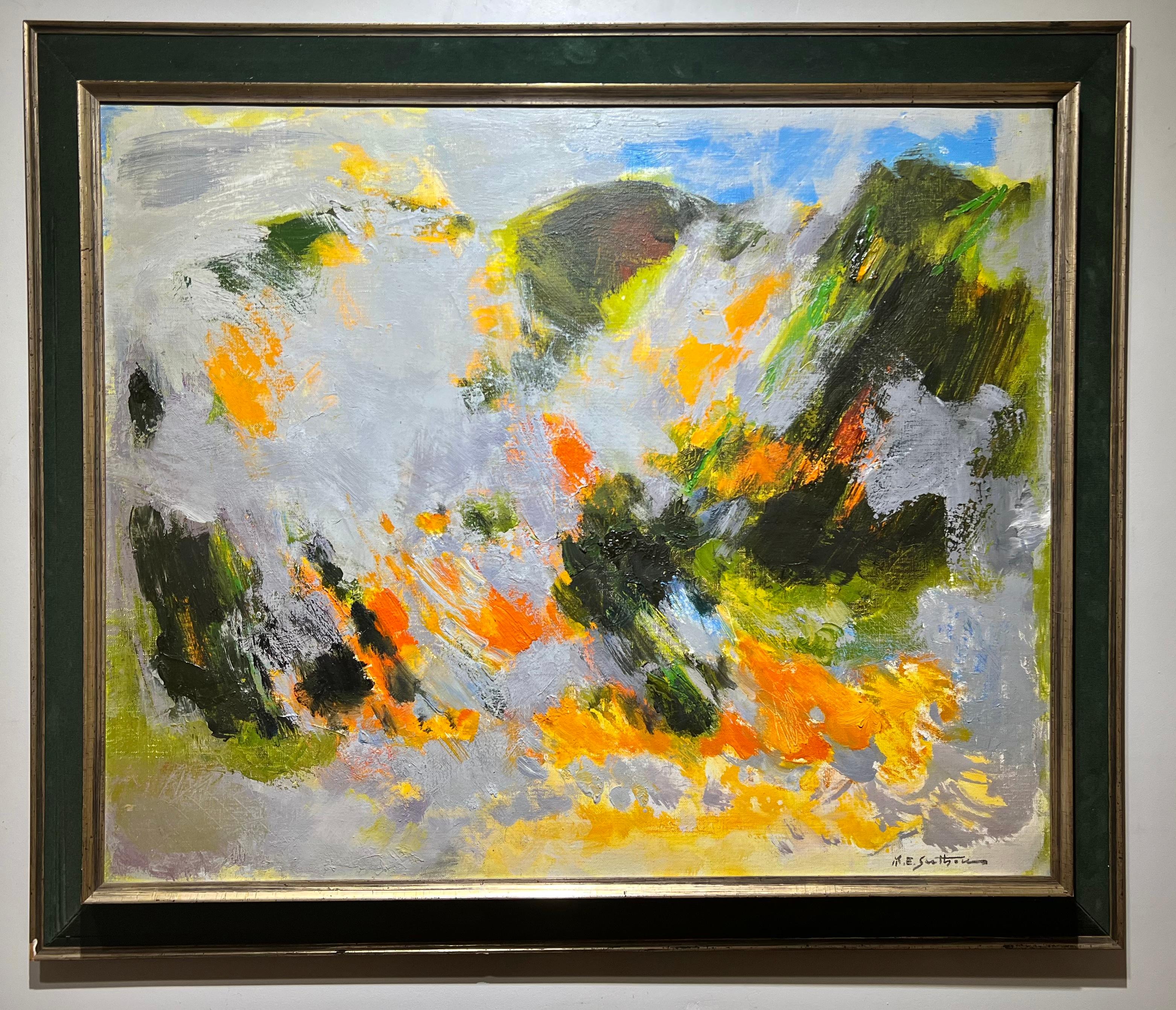 1966 French Abstract Expressionist COLORFUL painting “Feu de Marquis” - Painting by Maurice Élie Sarthou