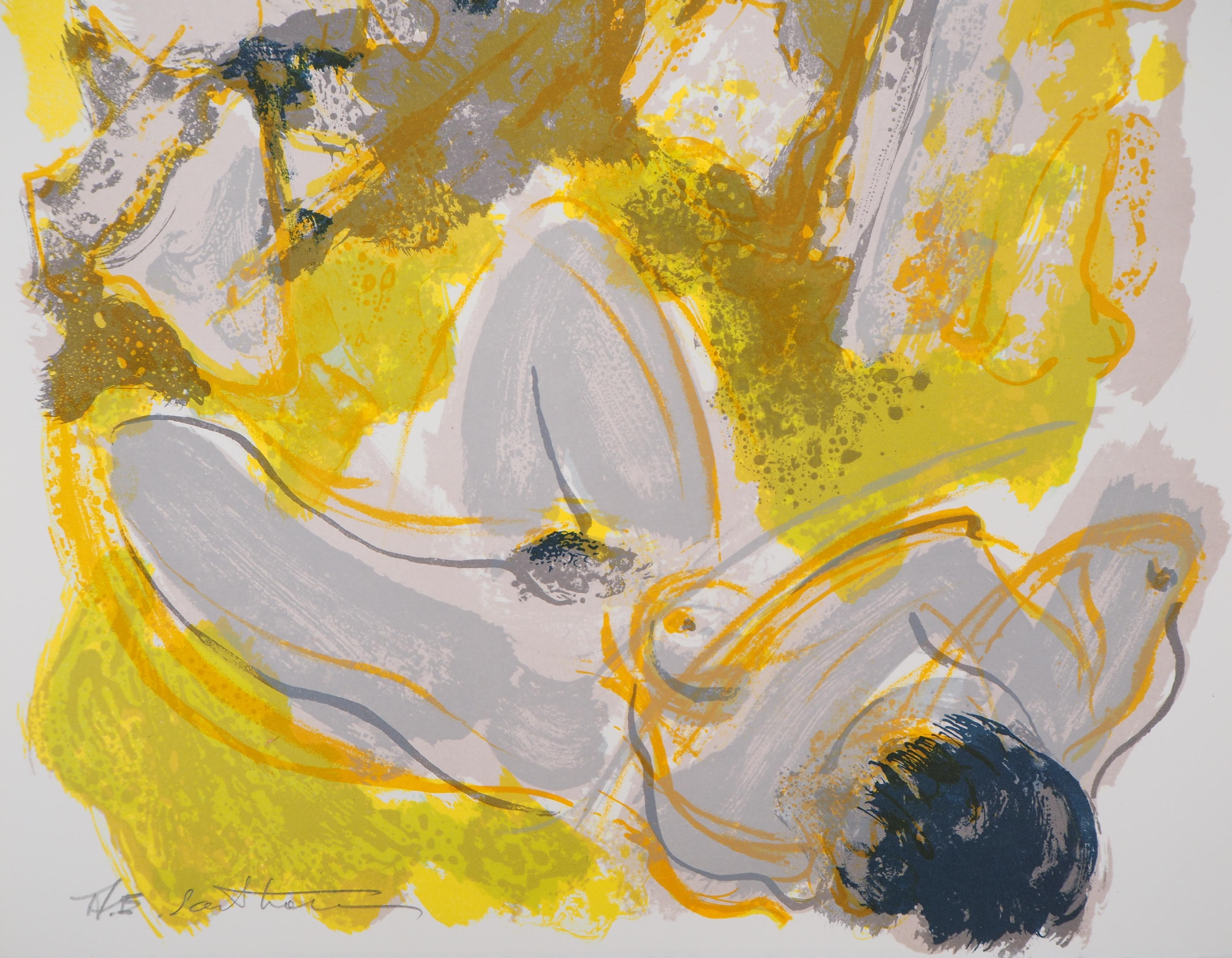 The Nude in the Mountains - Original handsignierte Lithographie (Moderne), Print, von Maurice Élie Sarthou