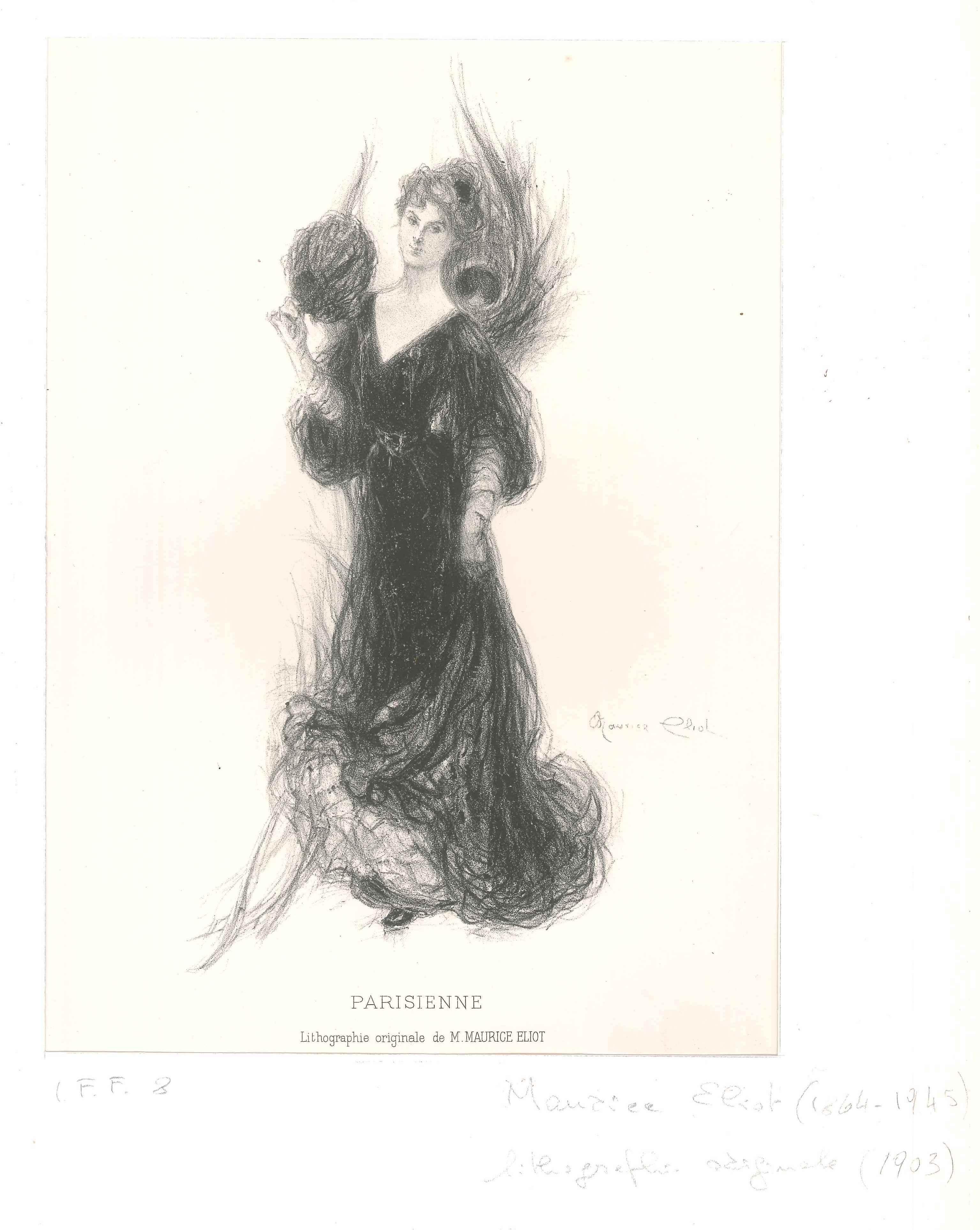 Parisienne - Original Litograph by Maurice Eliot - 1903 1