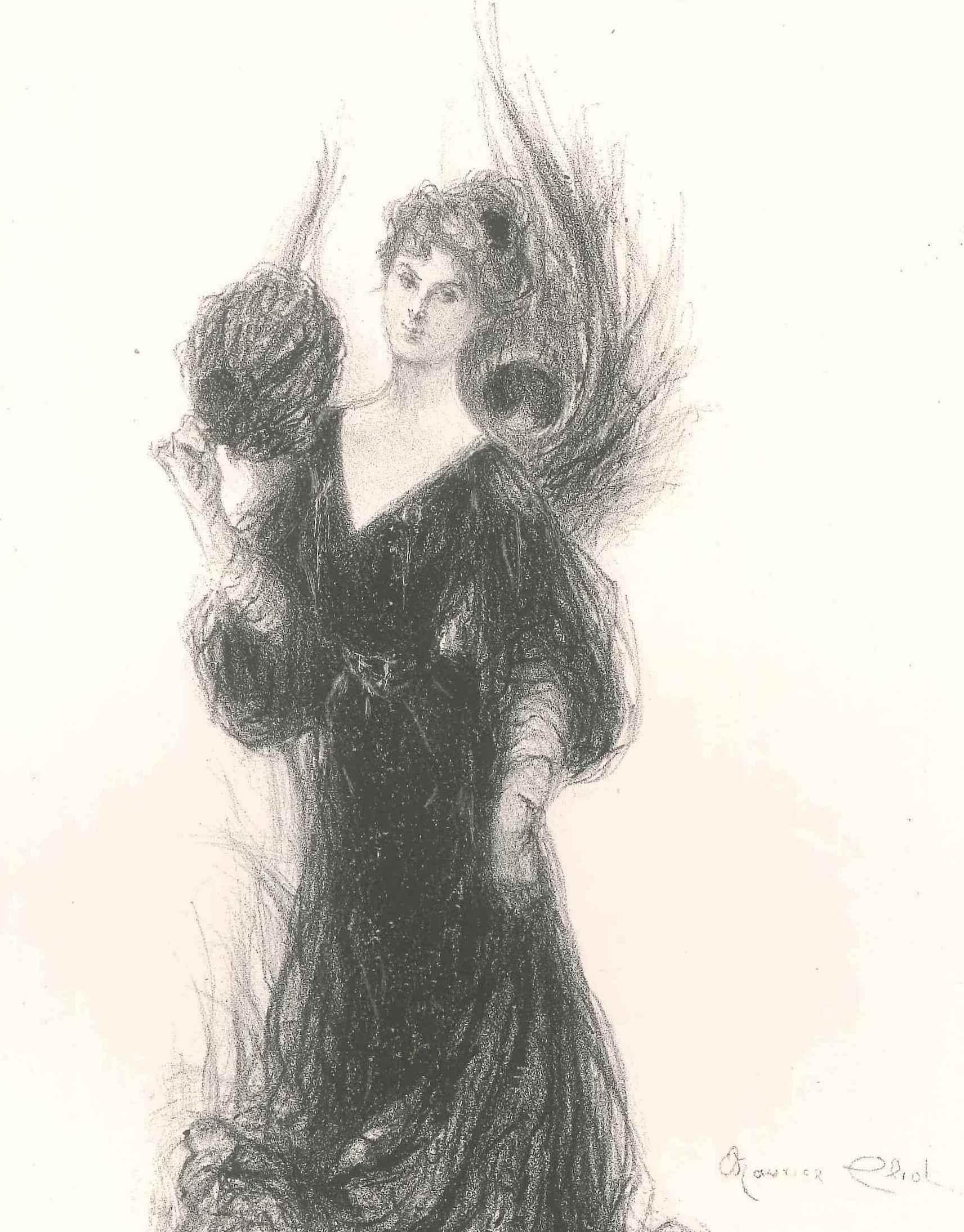 Parisienne - Original Litograph by Maurice Eliot - 1903 2