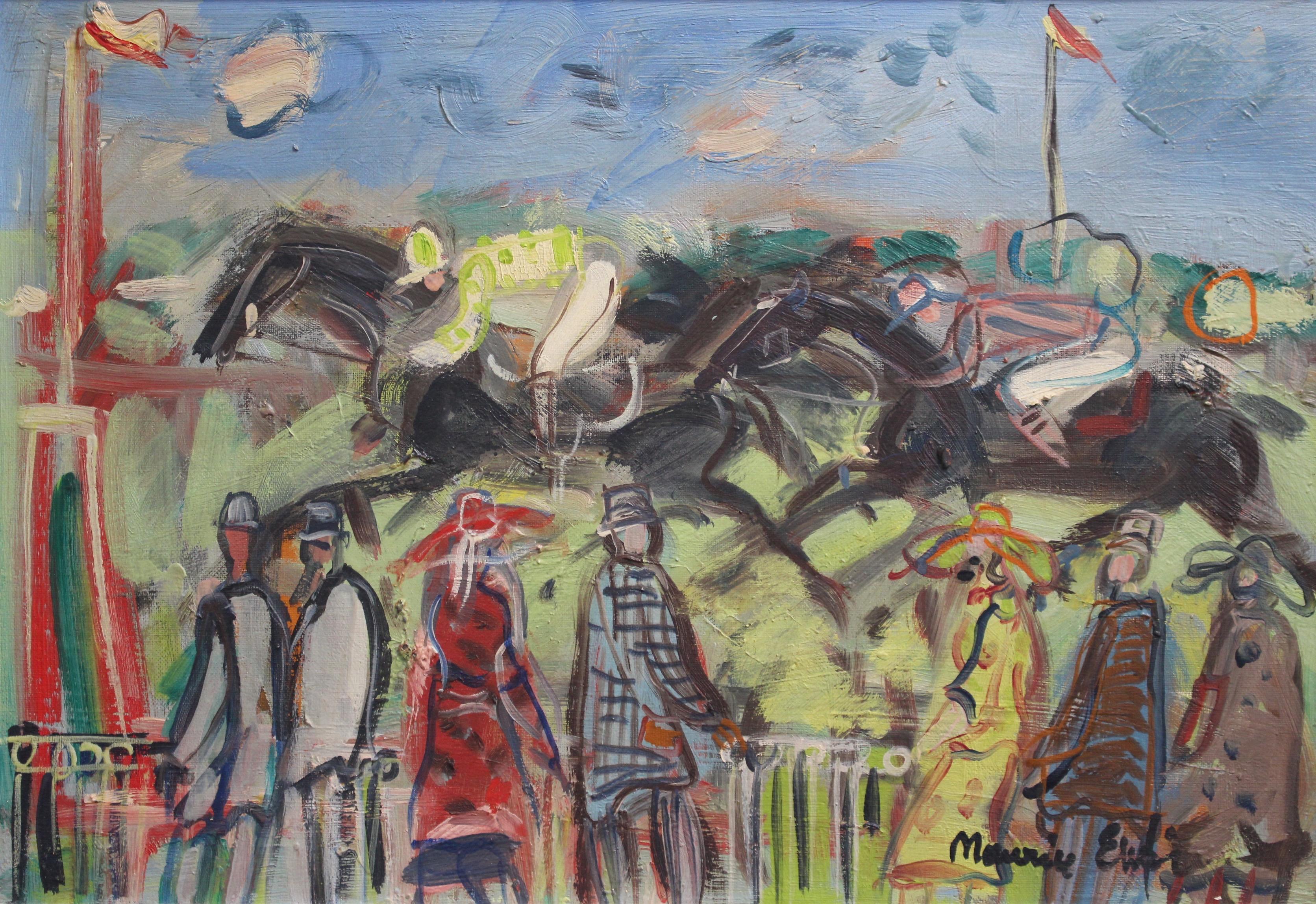 Maurice EMPI Figurative Painting - Deauville Racecourse