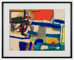 Composition by Maurice Estève - Colourful work on paper, Abstract
