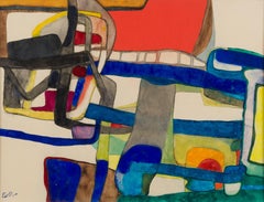 Composizione di Maurice Estève - Opera colorata su carta, astratta