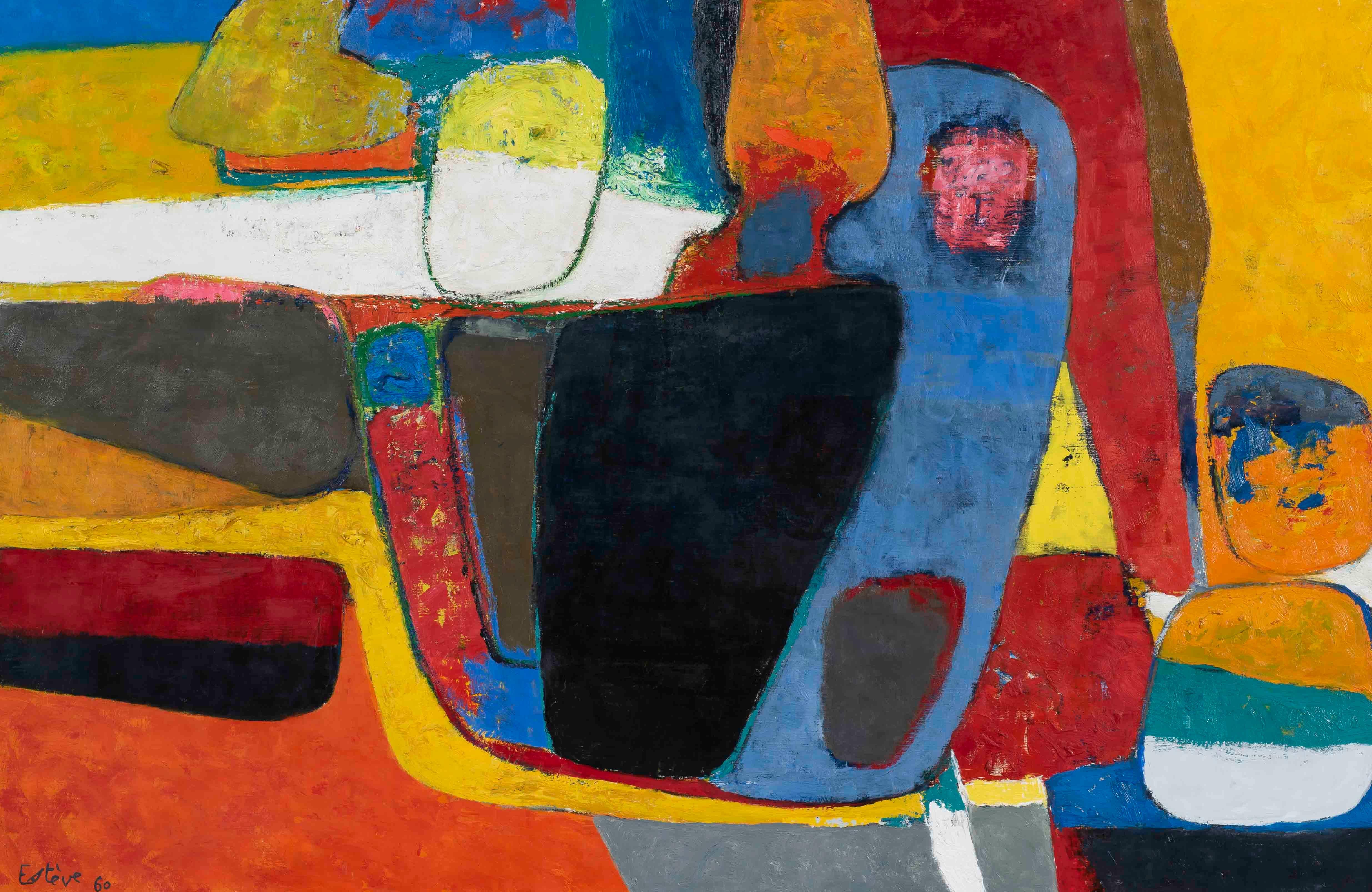 Maurice Estève Abstract Painting – Le Boischaut - Maurice Esteve, modern, farbenfroh, french, Malerei, abstrakt, Kunst