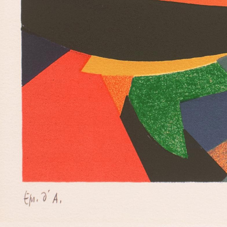 Signed, lower right, 'Estève' for Maurice Estève (French, 1904-2001) and inscribed, lower left 'E d'A' for Epreuve d'Artiste. Provenance: Collection of Ann and Norman Bikales, Pebble Beach, California.

Maurice Estève was born May 2, 1904 in Culan
