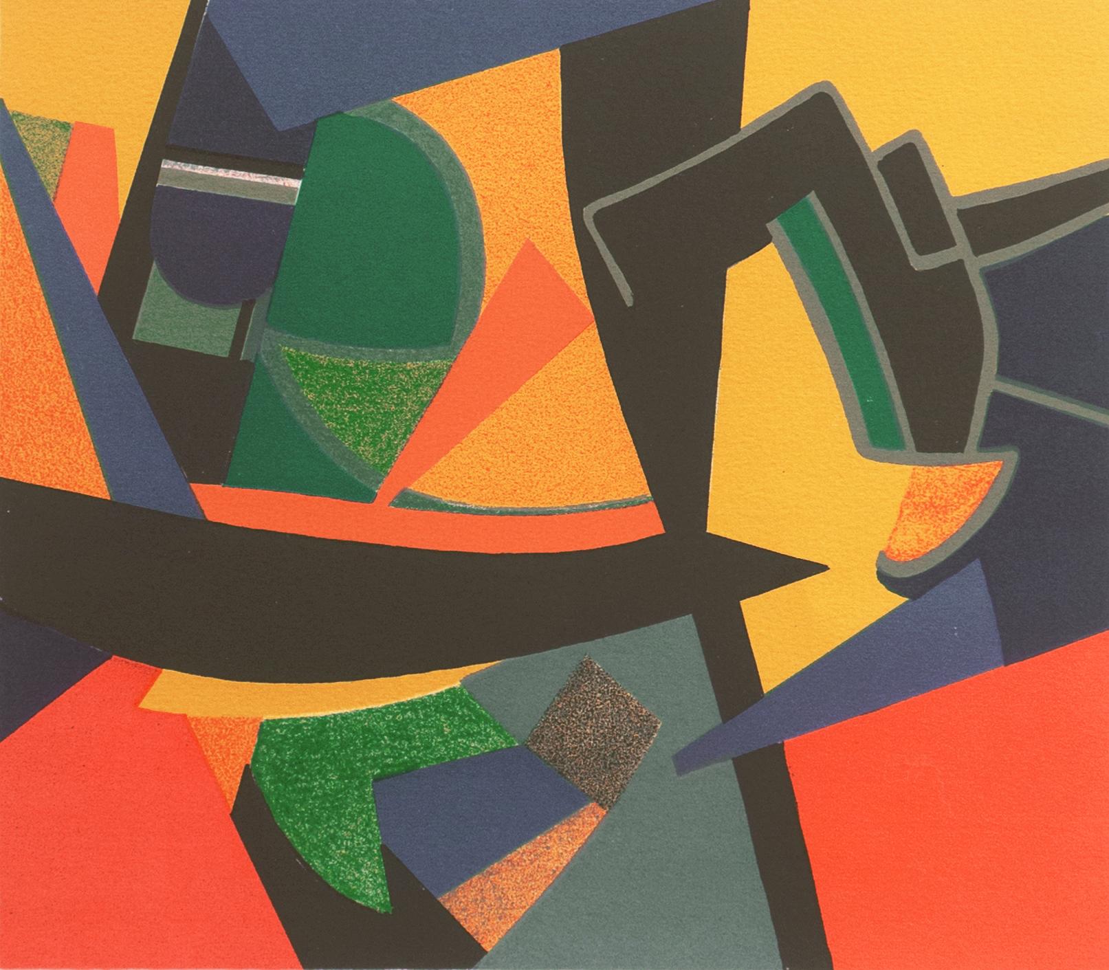 'Abstract in Coral and Gold', Academie Colarossi, Grand Prix National des Arts For Sale 1