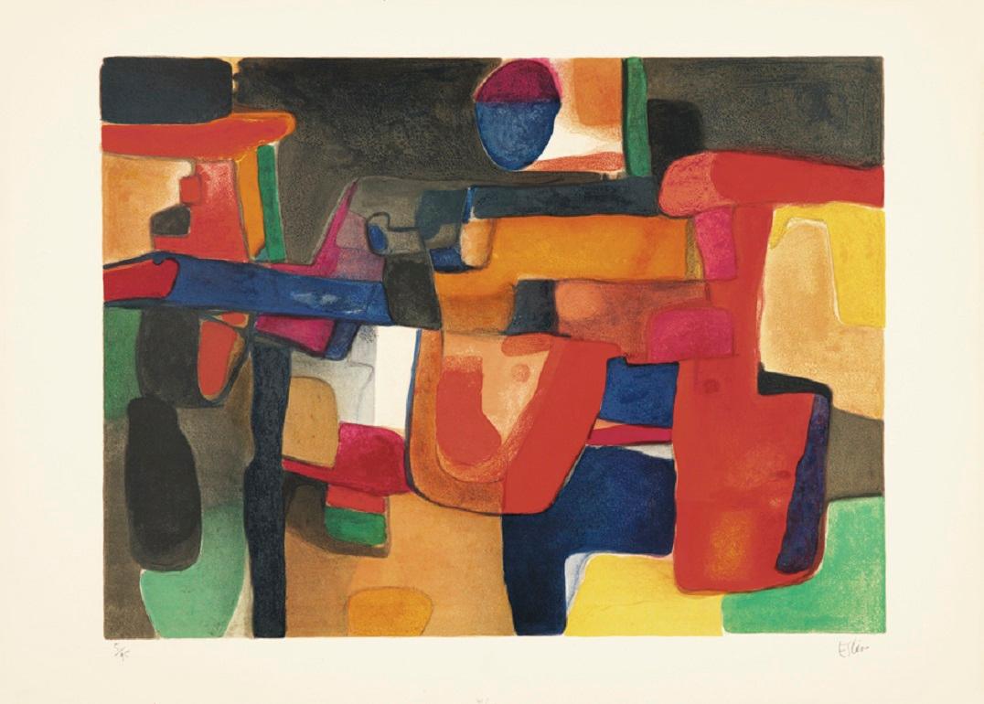 "Amanda" es un motivo típico del artista francés Maurice Estève. La litografía en colores se publicó en una edición de 100 ejemplares. 54,3 x 74,5 cm. Firmado y numerado.
