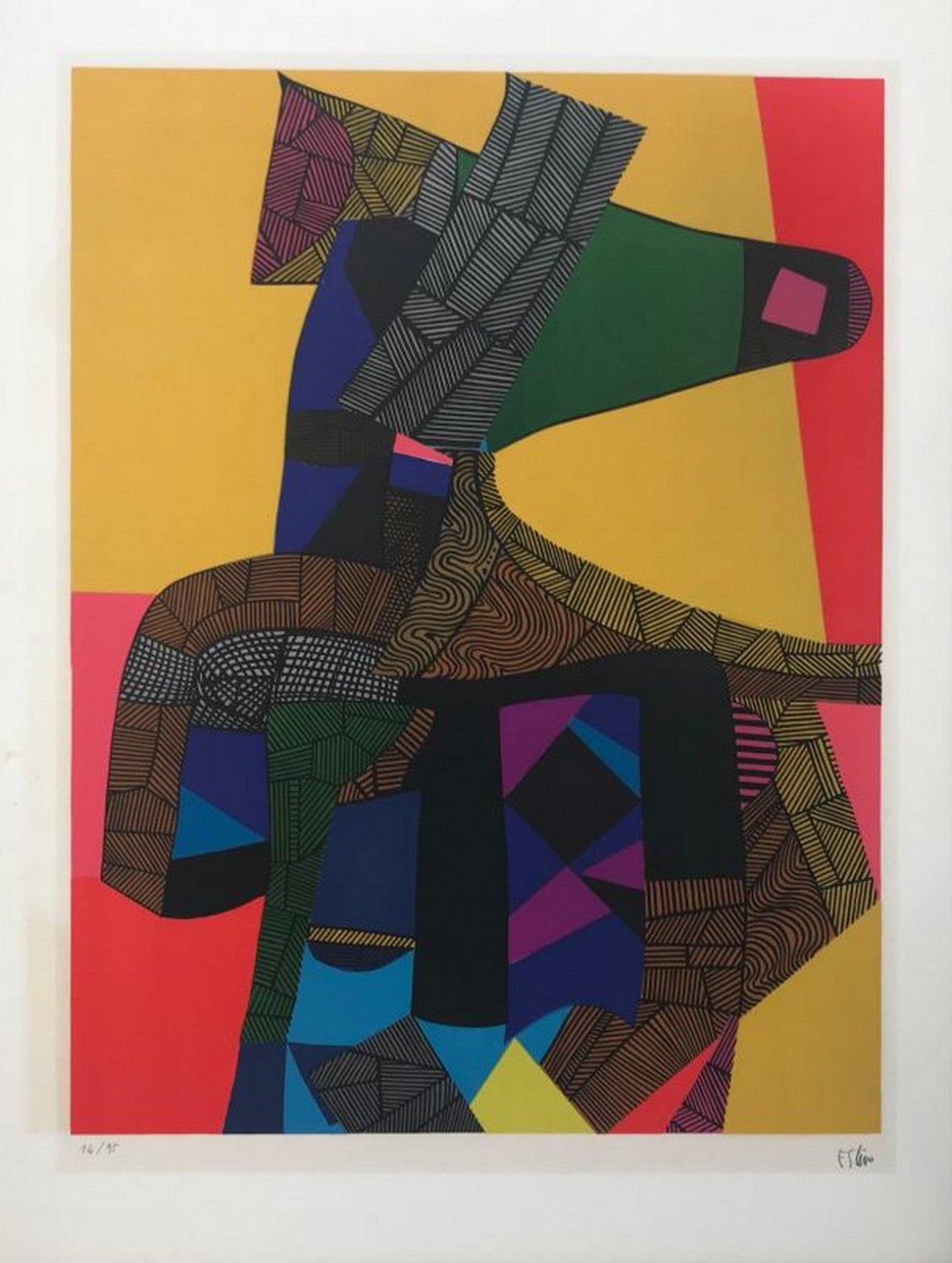 Maurice Estève Abstract Print - Anubis 