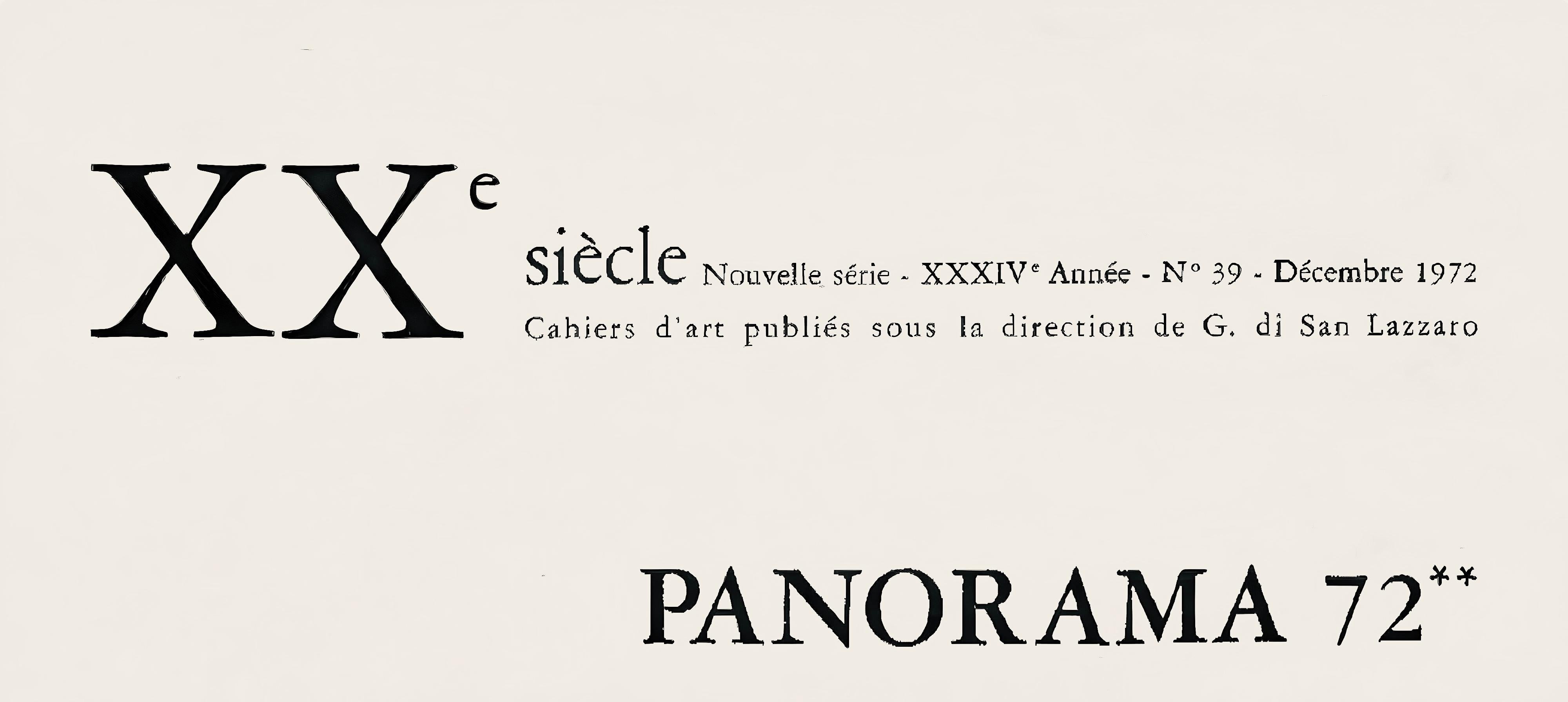 Lithograph on vélin paper. Paper Size: 12.4 x 9.65 inches. Inscription: Unsigned and unnumbered, as issued. Notes: From the album, XXe siècle, Nouvelle série, XXXIVe Année, N°39, Décembre 1972, Cahiers d'art créés en 1938 par G. di San Lazzaro,
