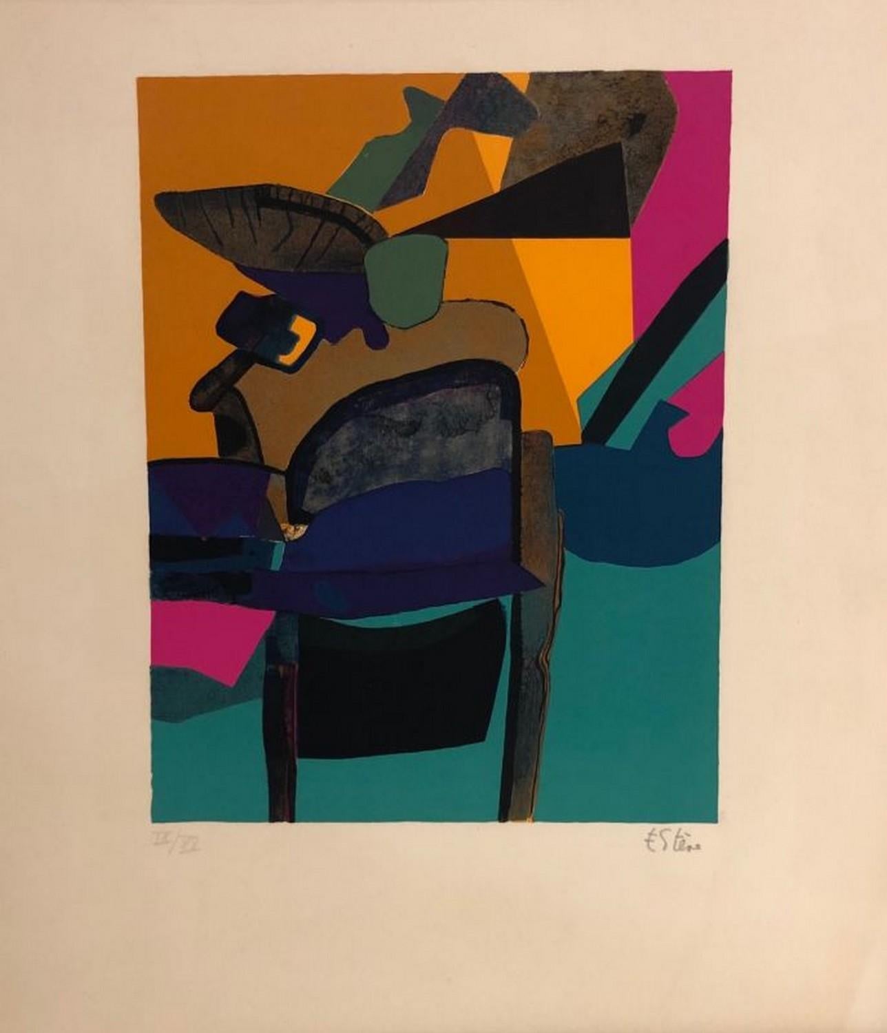 Maurice Estève Abstract Print - Bossaille 