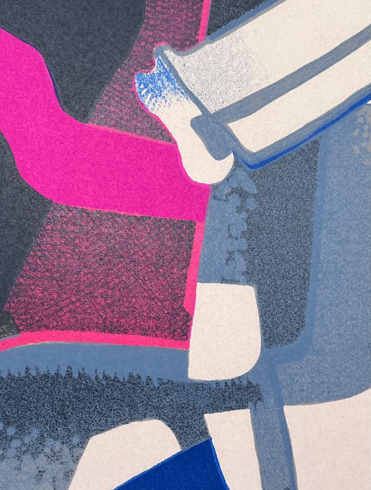 Bougri - Beige Abstract Print by Maurice Estève