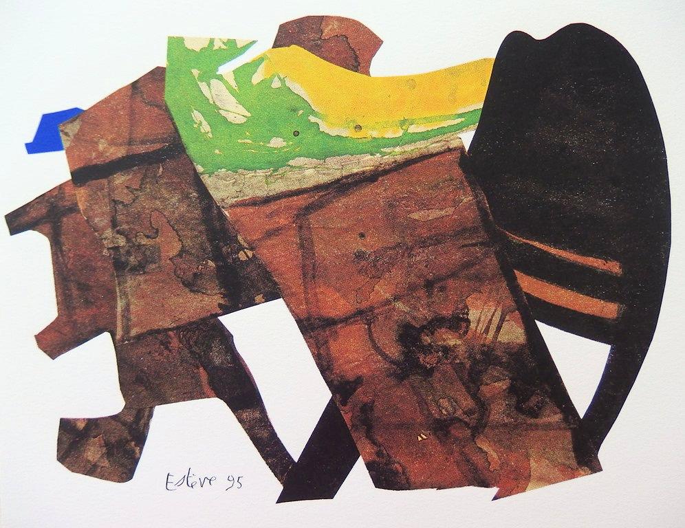 Maurice Estève Abstract Print - Decoupage IX - Original Screen Print - 1996