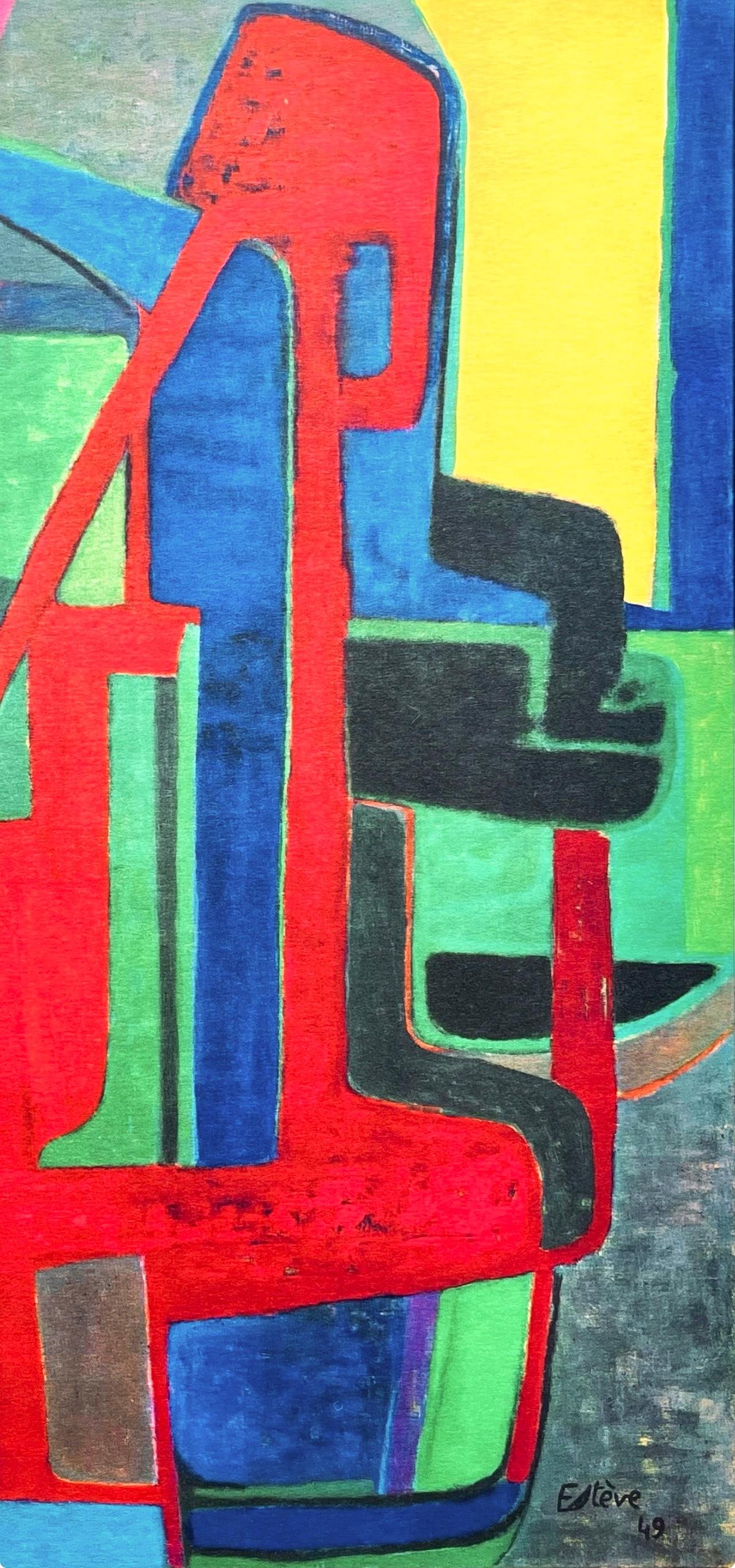 Estève, Le Faucheur, Peintres d'aujourd'hui (d'après) - Bleu Landscape Print par Maurice Estève