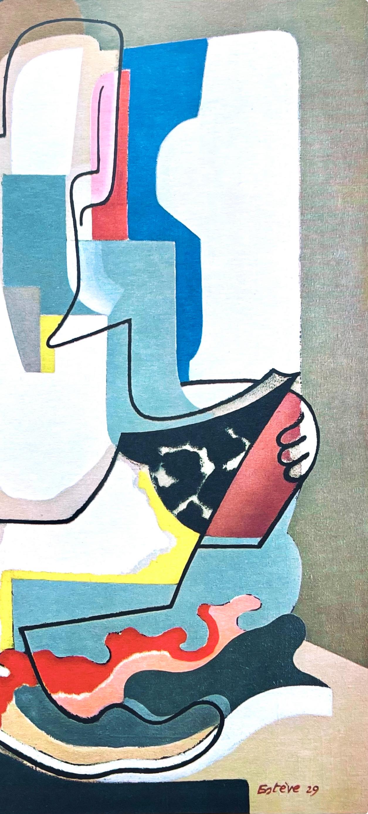 Estève, Liseuse, Peintres d'aujourd'hui (nach) (Grau), Abstract Print, von Maurice Estève