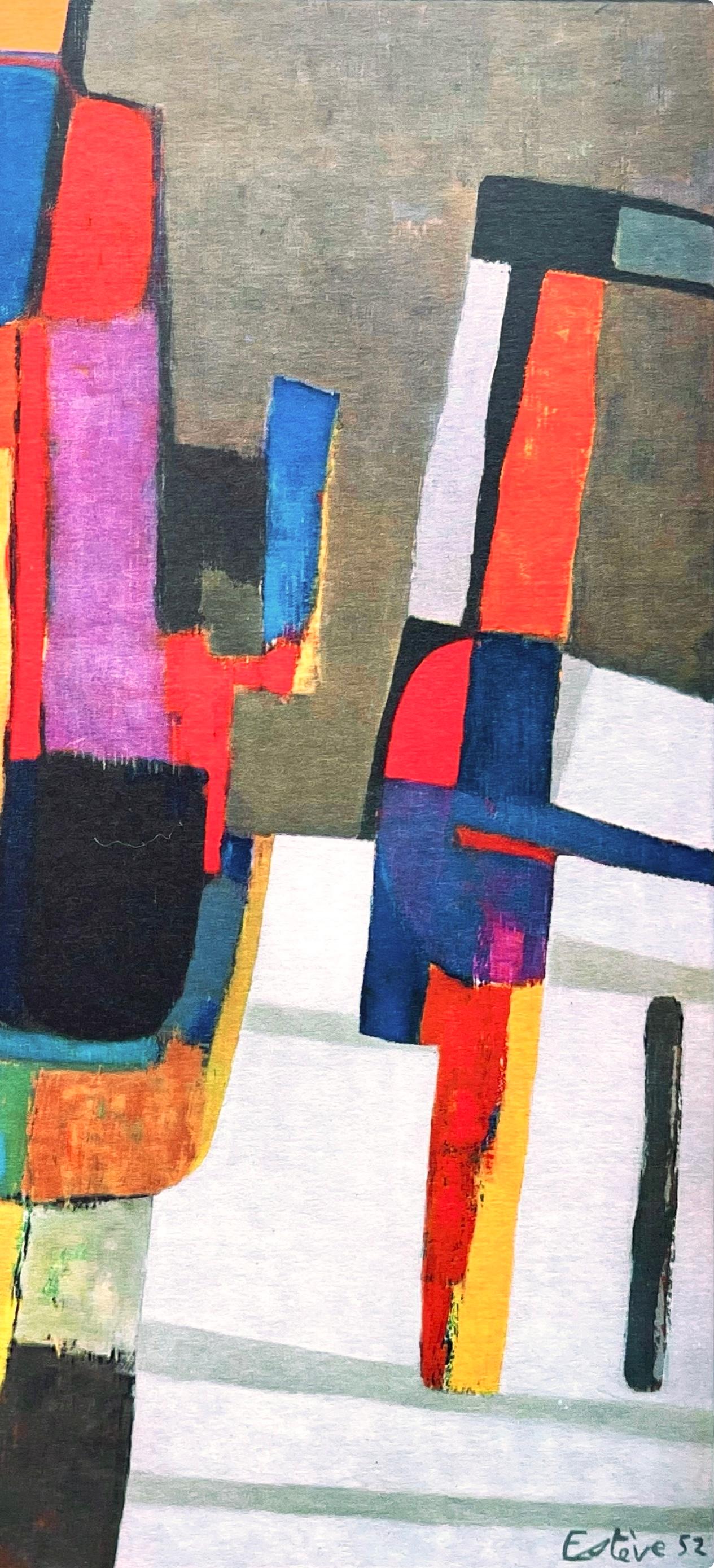 Estève, Neige, Peintres d'aujourd'hui (d'après) - Gris Abstract Print par Maurice Estève