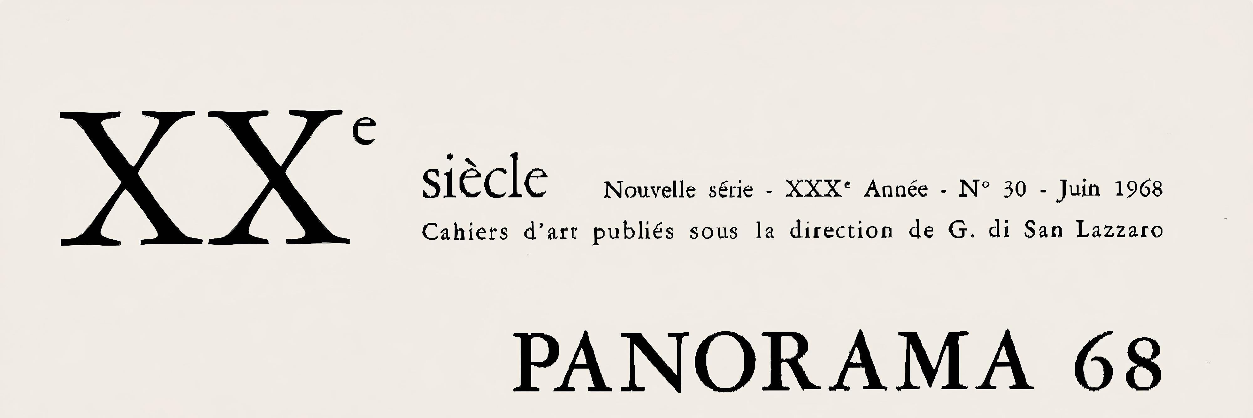 Litografía sobre papel vélin. Tamaño del papel: 12,4 x 9,65 pulgadas. Inscripción: Sin firmar y sin numerar, tal como se emitió. Notas: Del álbum, XXe siècle, Nouvelle série, XXXe Année N° 30, Juin 1968, Cahiers d'art créés en 1938 par G. di San