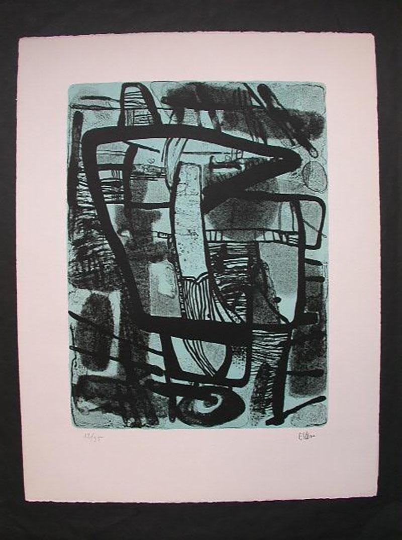 Grande Noir, 1965 -  French Abstract  - Print by Maurice Estève