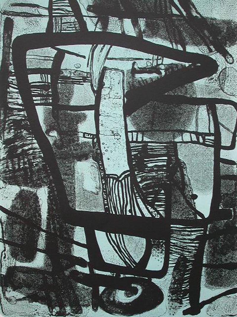 Maurice Estève Abstract Print - Grande Noir, 1965 -  French Abstract 