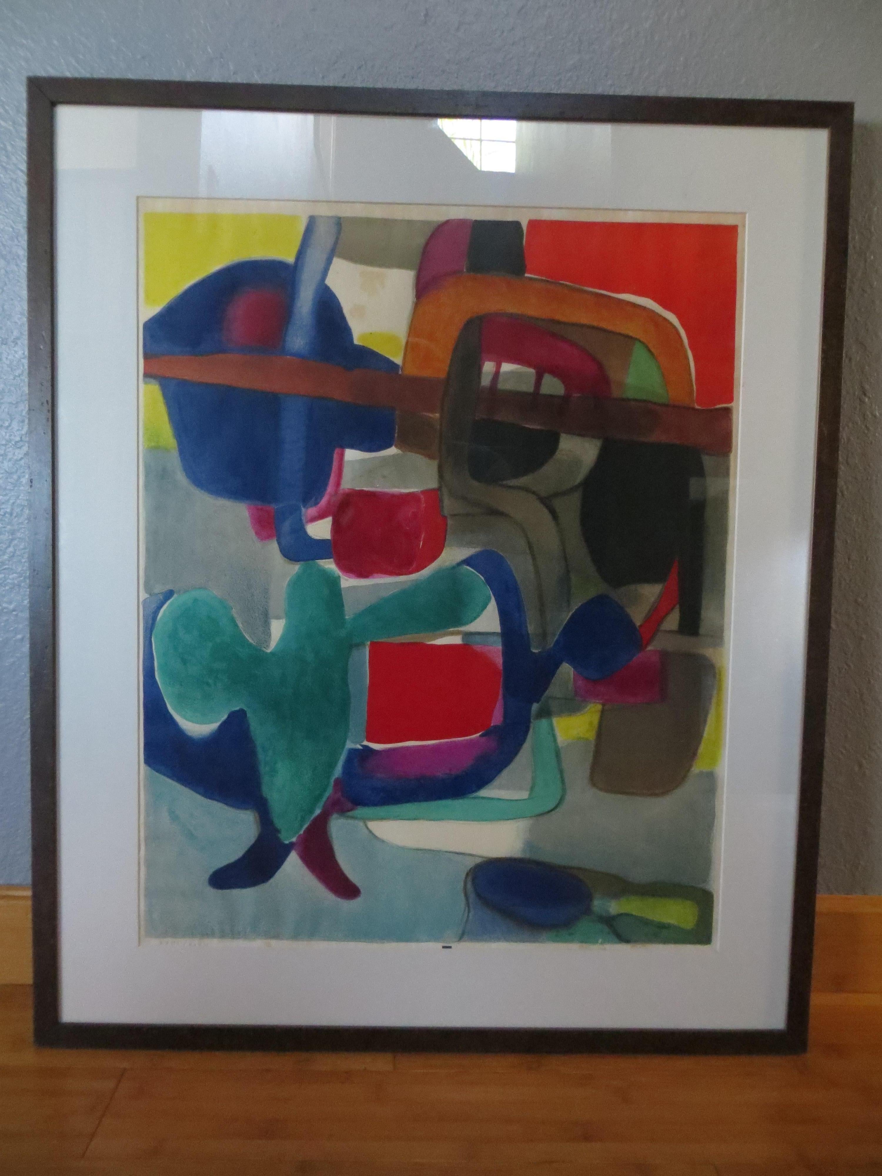 L'oiseau vert, 1961 Lithograph by Esteve, Numbered  - Abstract Print by Maurice Estève