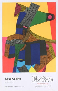 Esteve-Papiers Colles in der Neuen Galerie Lithograph Vintage