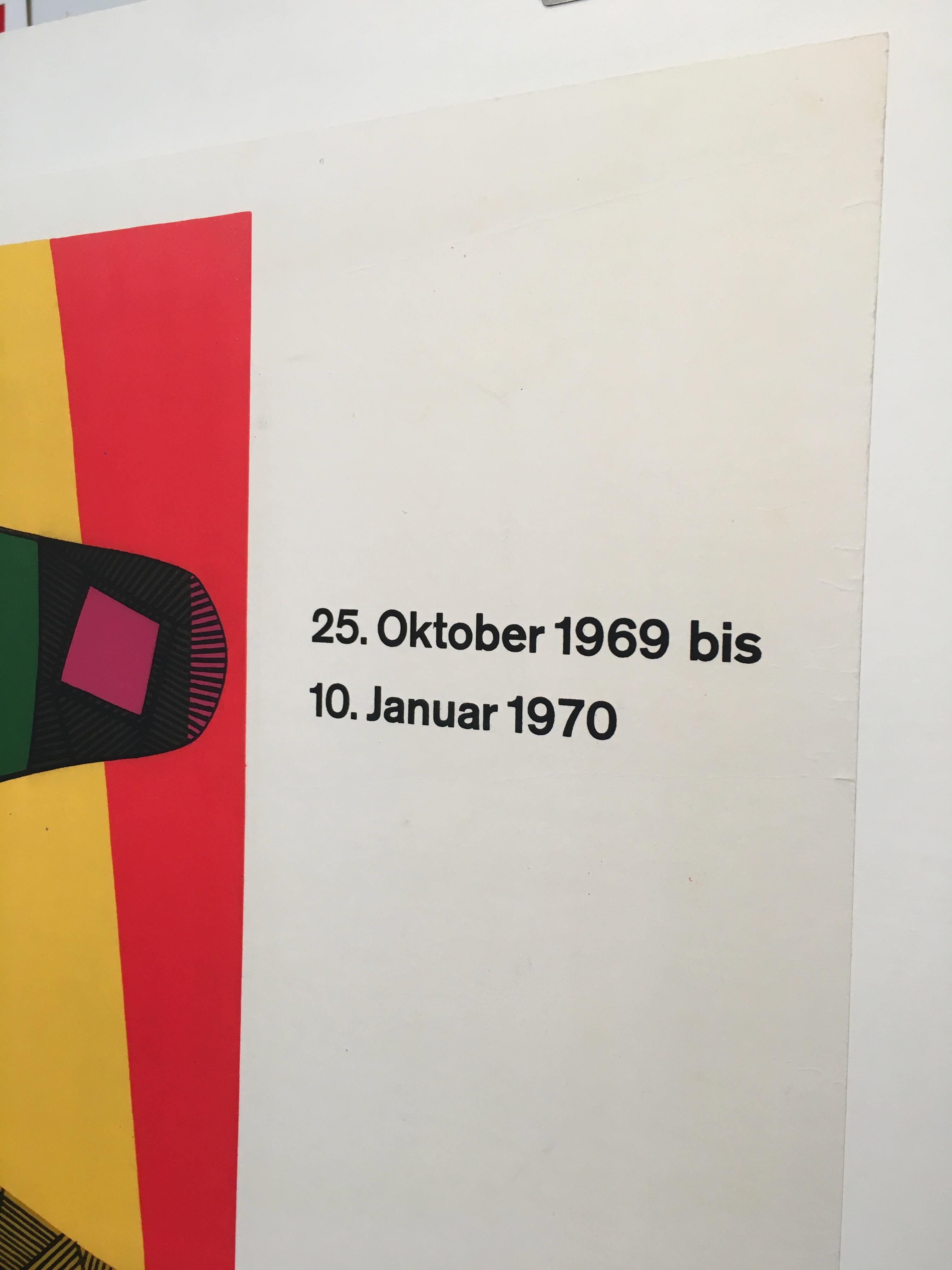 French Maurice Estève Neue Galerie Exhibition Original Vintage Poster, 1970