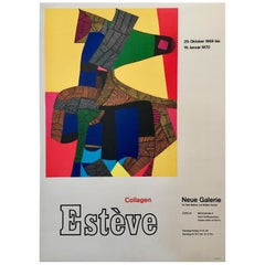 Maurice Estève Neue Galerie Exhibition Original Vintage Poster, 1970
