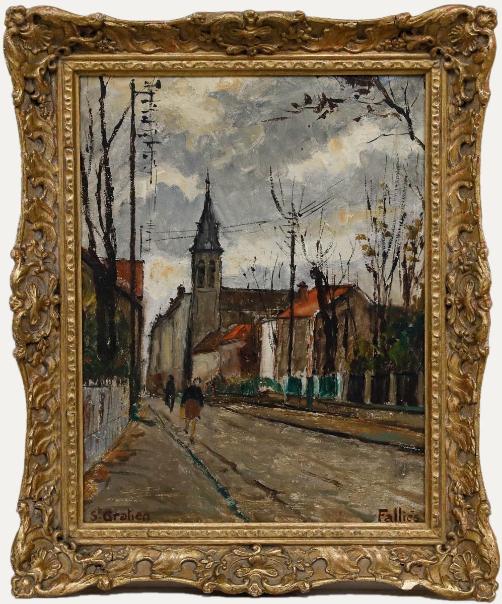 Maurice Fallies (c.1883-1965) - Oil, A Street in Saint-Gratien