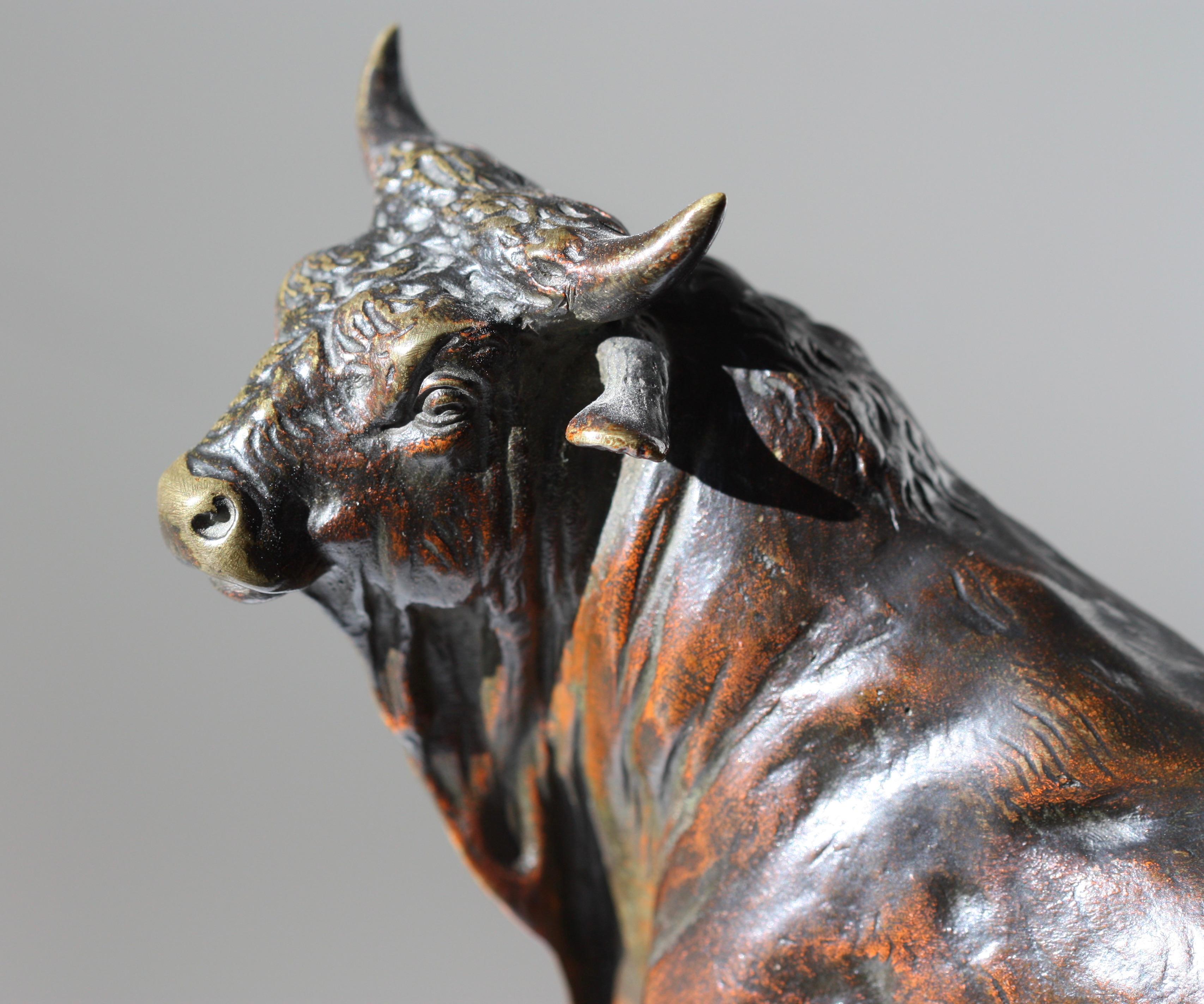 Maurice Favre a French Bronze Bull In Good Condition For Sale In West Palm Beach, FL