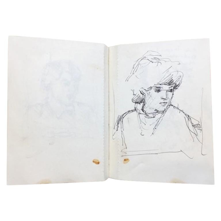 Maurice Feild Two Original Vintage Sketchbooks with Than 240 Sketches, 1970s For Sale