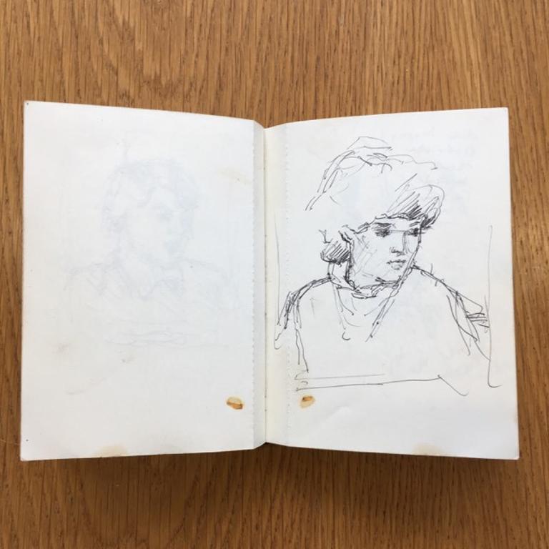 Zwei Original-Sketchbücher im Vintage-Stil von Maurice Feild mit mehr als 240 Skizzen, 1970er Jahre (Ende des 20. Jahrhunderts)