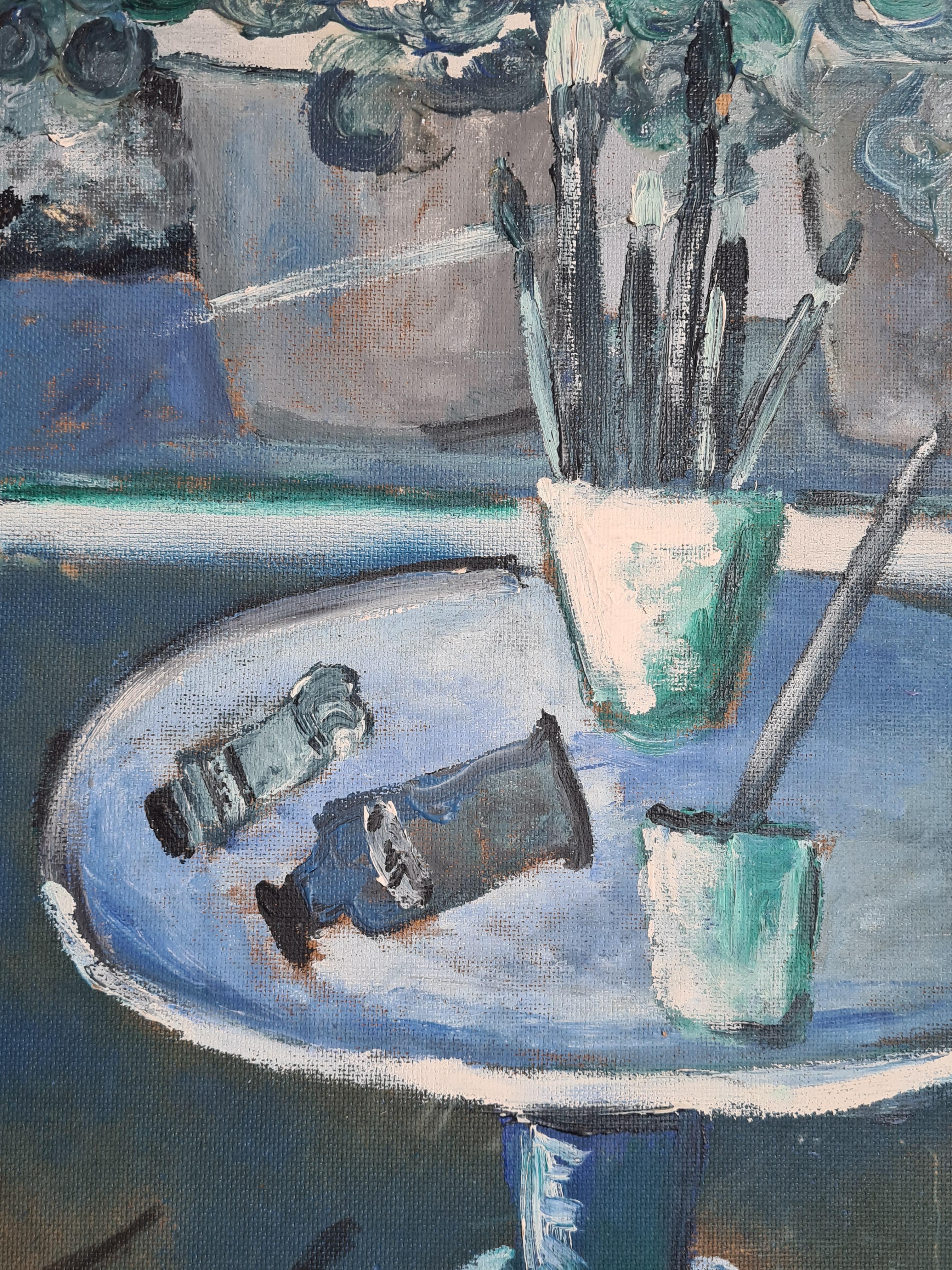 Mid Century Modern, The Artists Atelier, Symphony in Blue For Sale 7