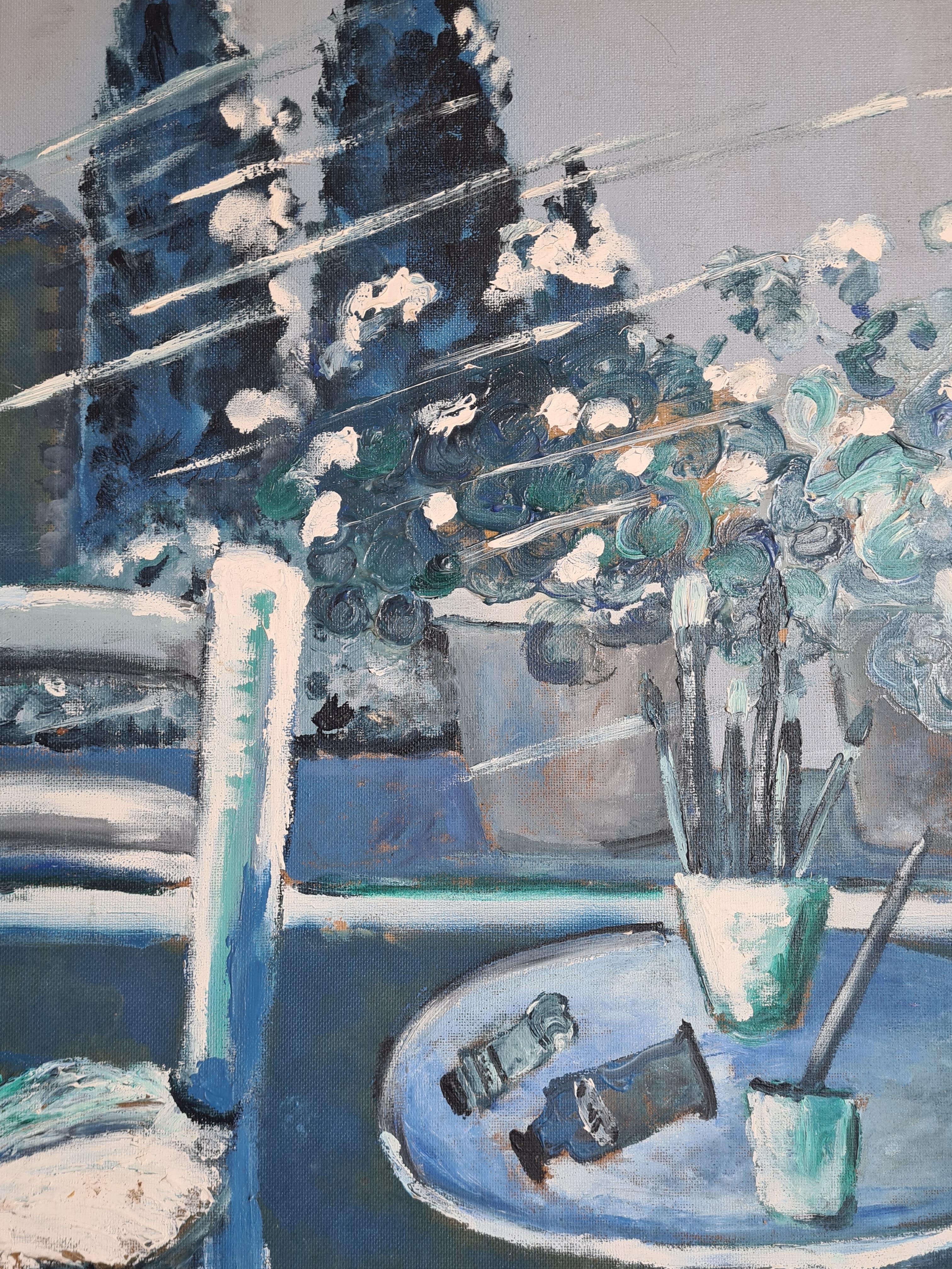 Mid Century Modern, The Artists Atelier, Symphony in Blue For Sale 3
