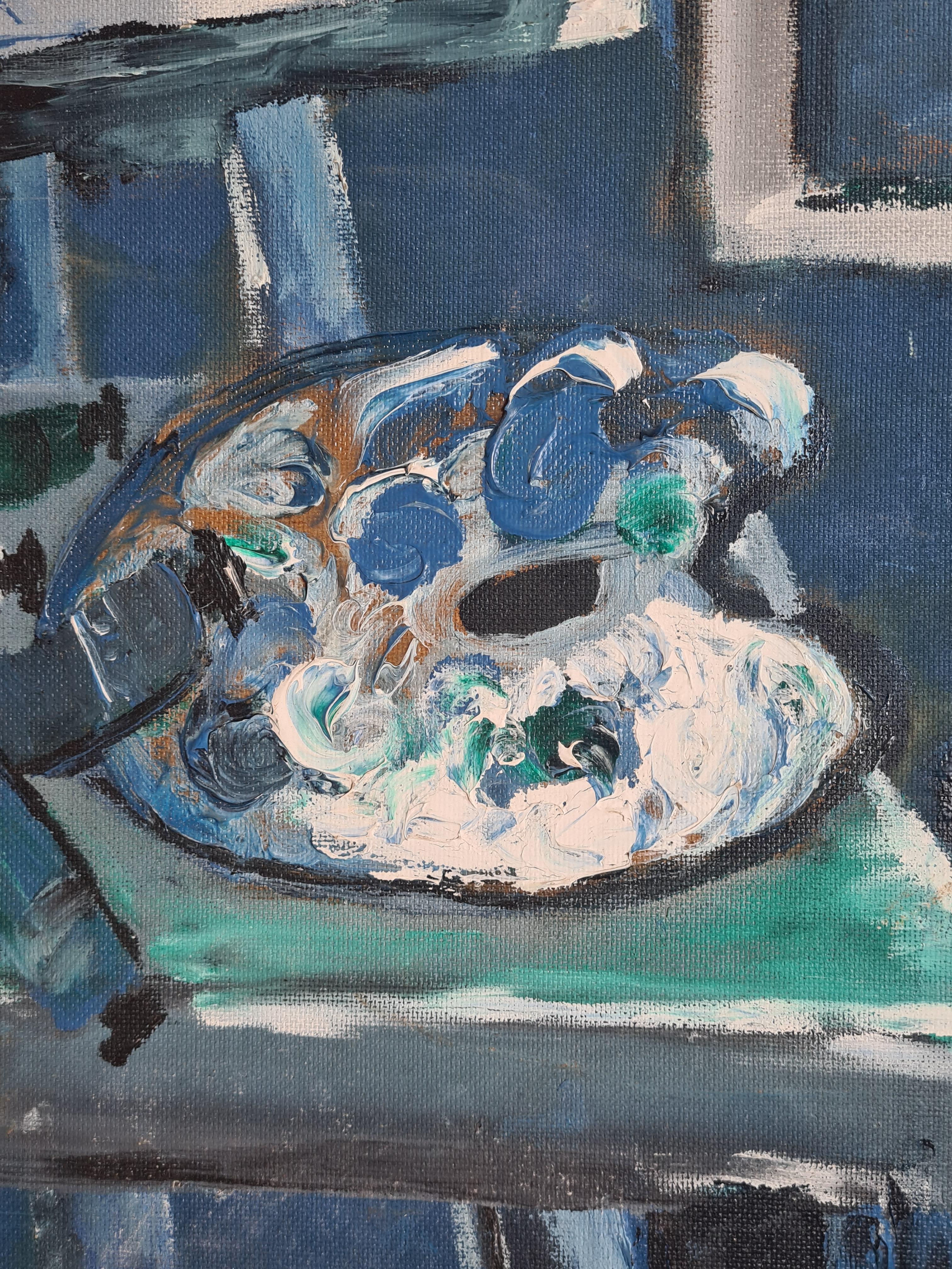 Mid Century Modern, The Artists Atelier, Symphony in Blue For Sale 6