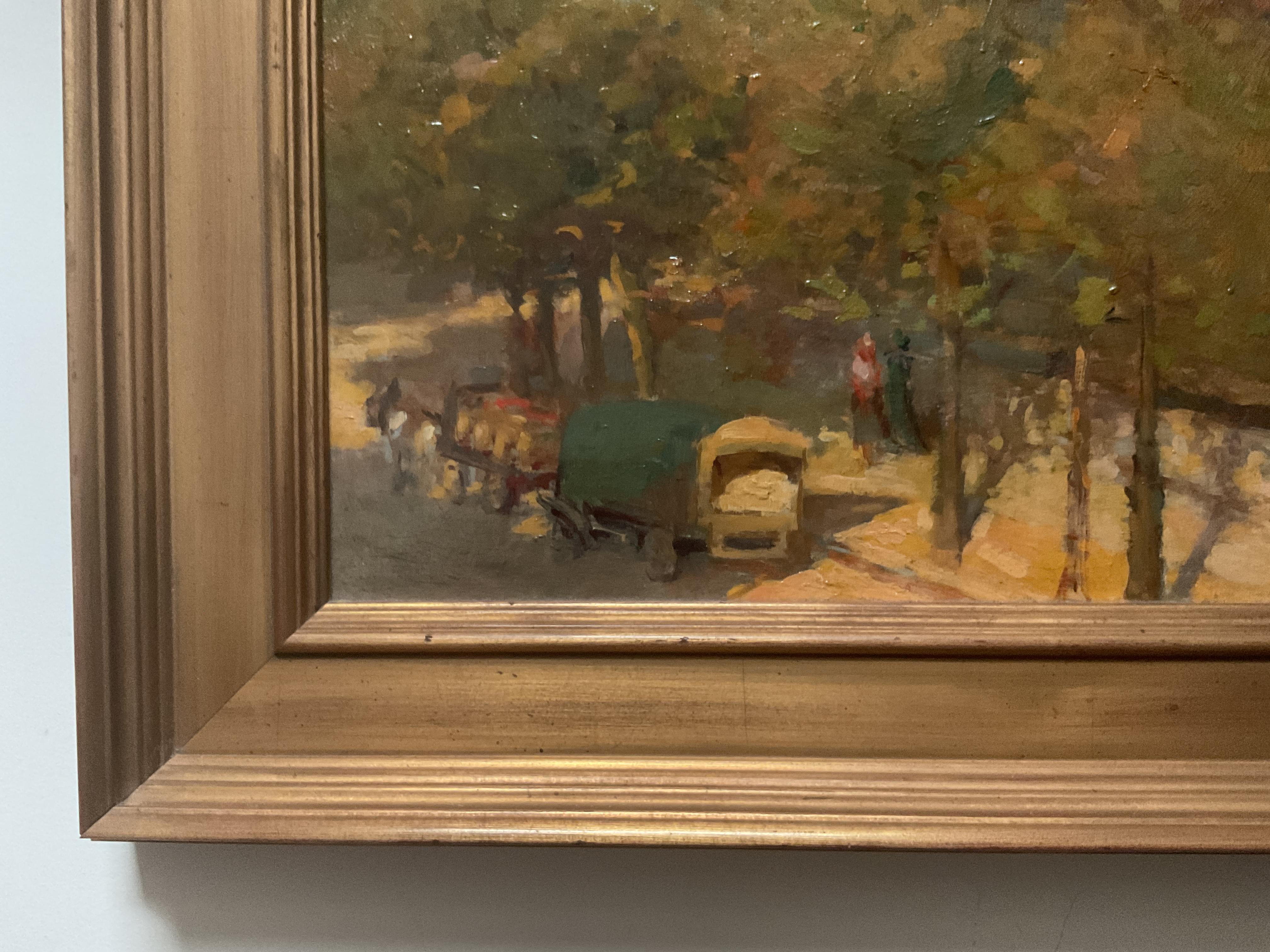 Antique Paris and Notre Dame Impressionist Oil Painting, ca 1920; Maurice Perrot For Sale 1
