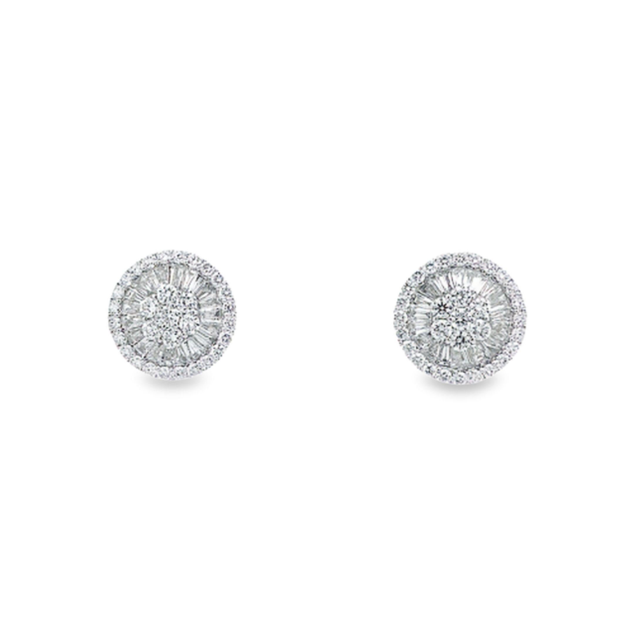 Round Cut Maurice Fine Jewelry Diamond Butter Cup Earrings For Sale